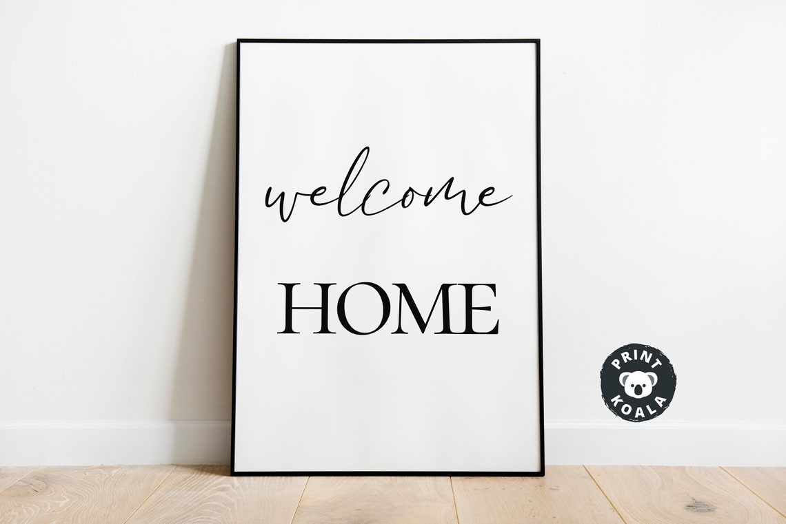 Welcome Home Script Quote Print Entryway Housewarming Wall Decor Art - Image 4