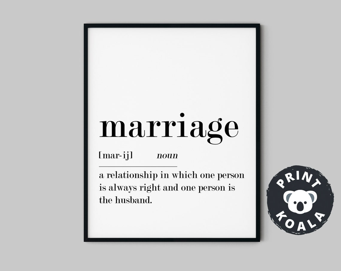 Marriage Funny Definition Dictionary Style Bedroom Humor Poster - Image 5
