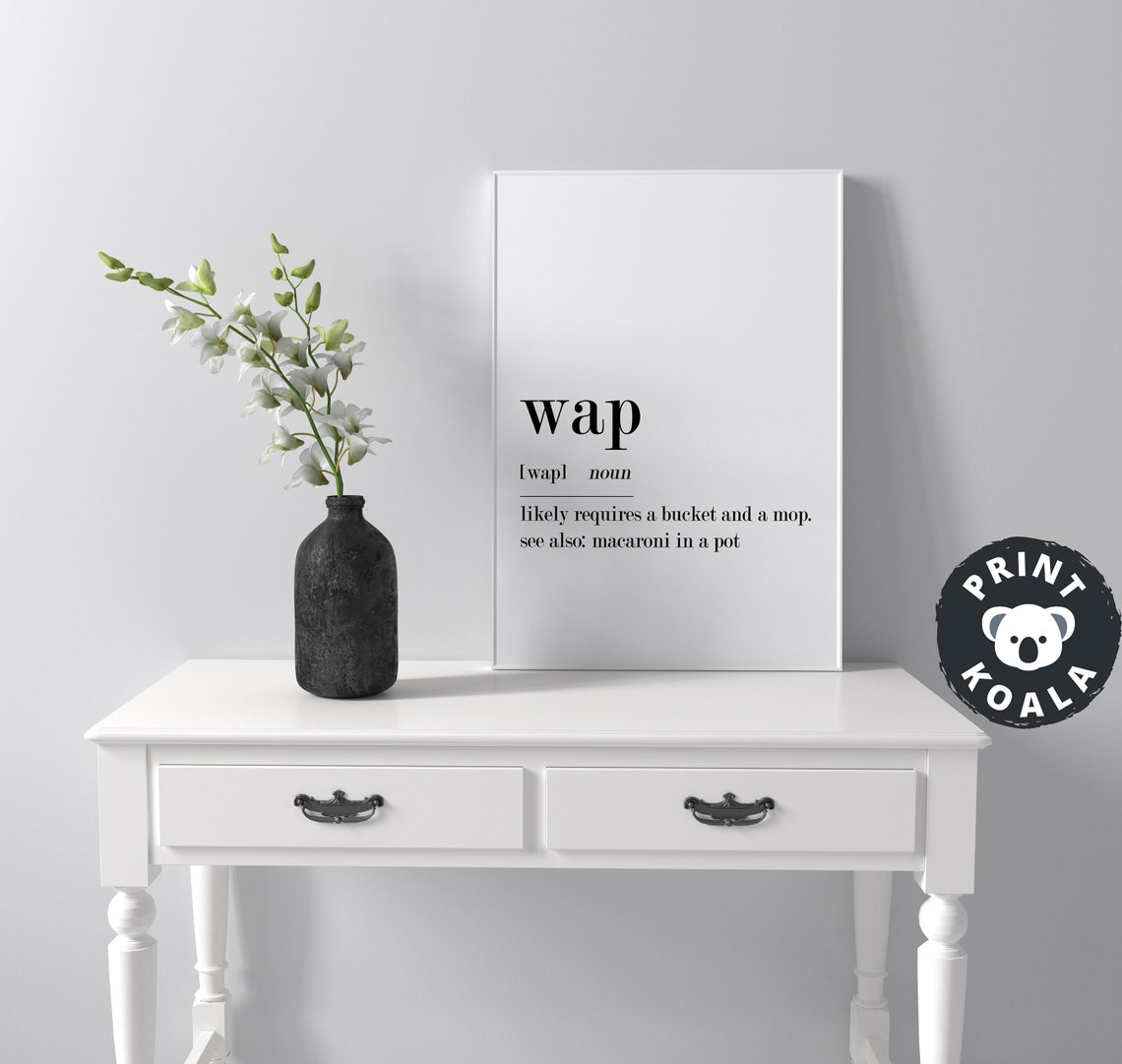 Wap Definition Funny Bucket And A Mop Meme Humor Dictionary Poster - Image 3