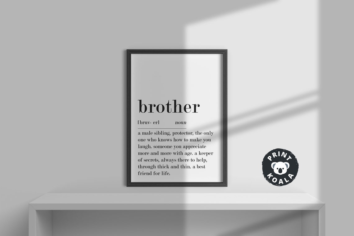 Brother Definition Print Sibling Gift Dictionary Family Wall Decor Art - Image 3