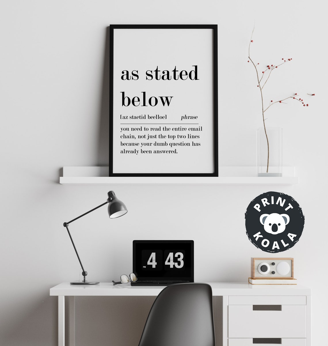 As Stated Below Funny Office Email Definition Phrase Humor Poster