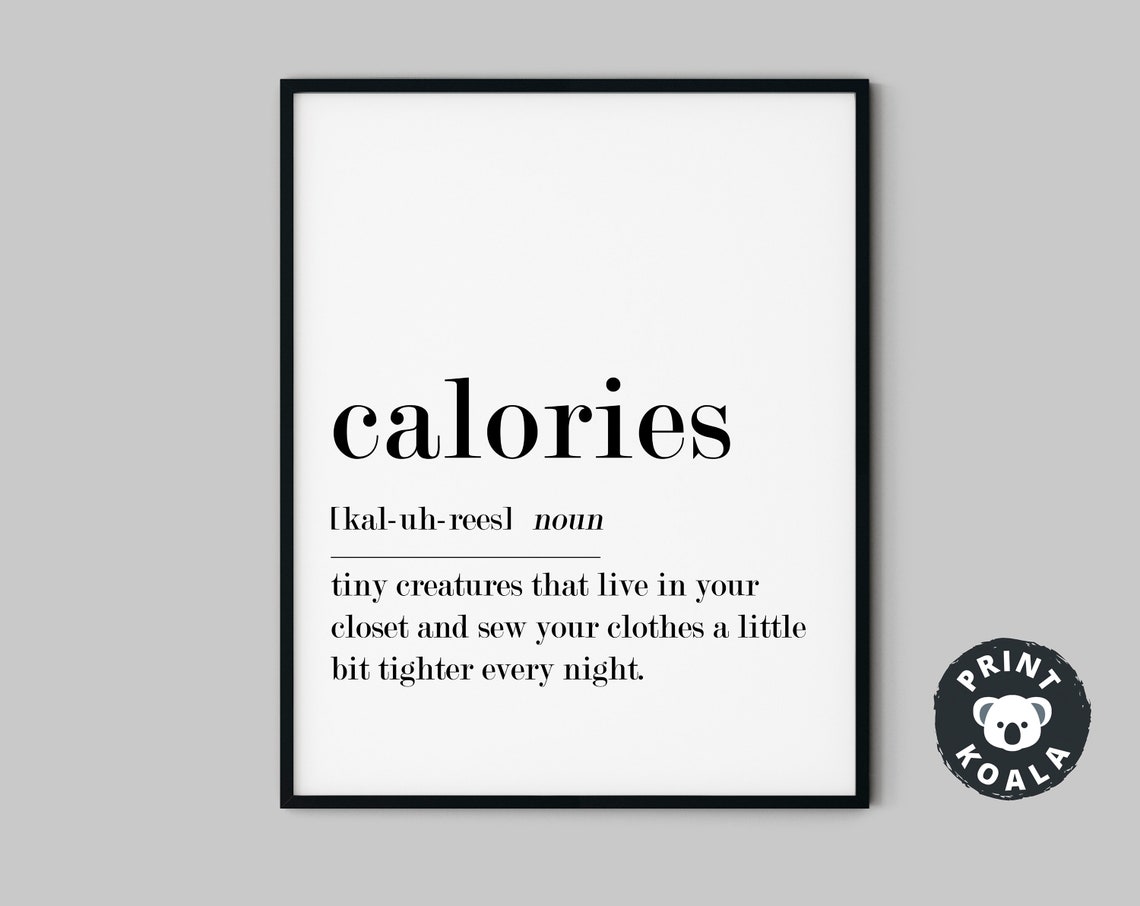 Calories Funny Definition Kitchen Dictionary Style Humor Poster