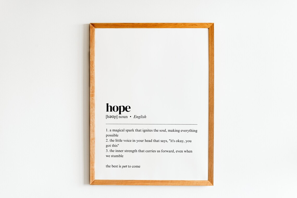 Hope Definition Minimalist Bedroom Art Print