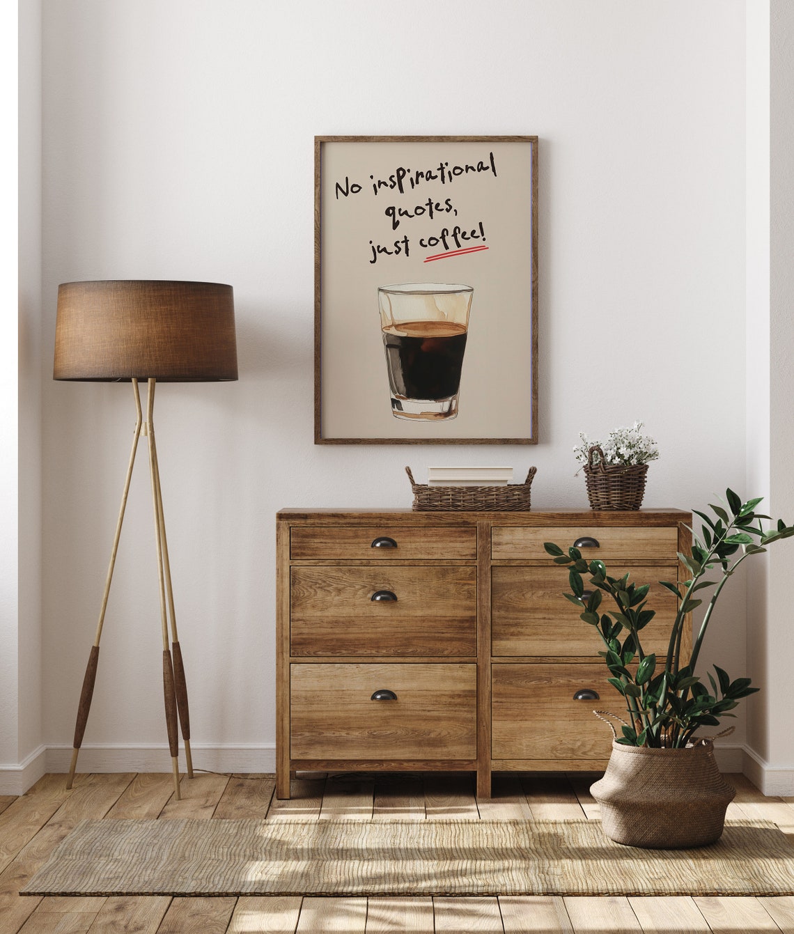No Inspirational Quotes Just Coffee Funny Espresso Art Poster - Image 2