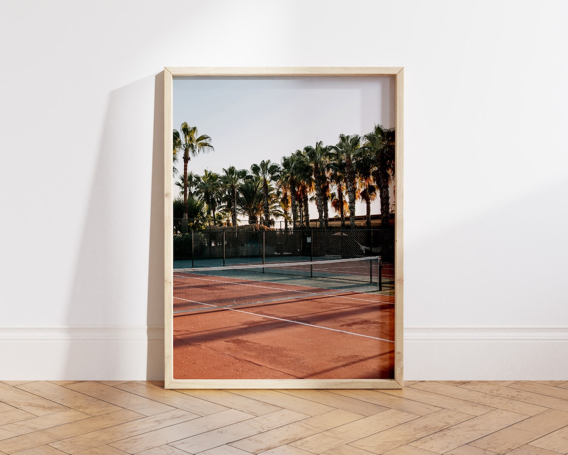 Tennis Court Poster, Boho Nordic Room Decor