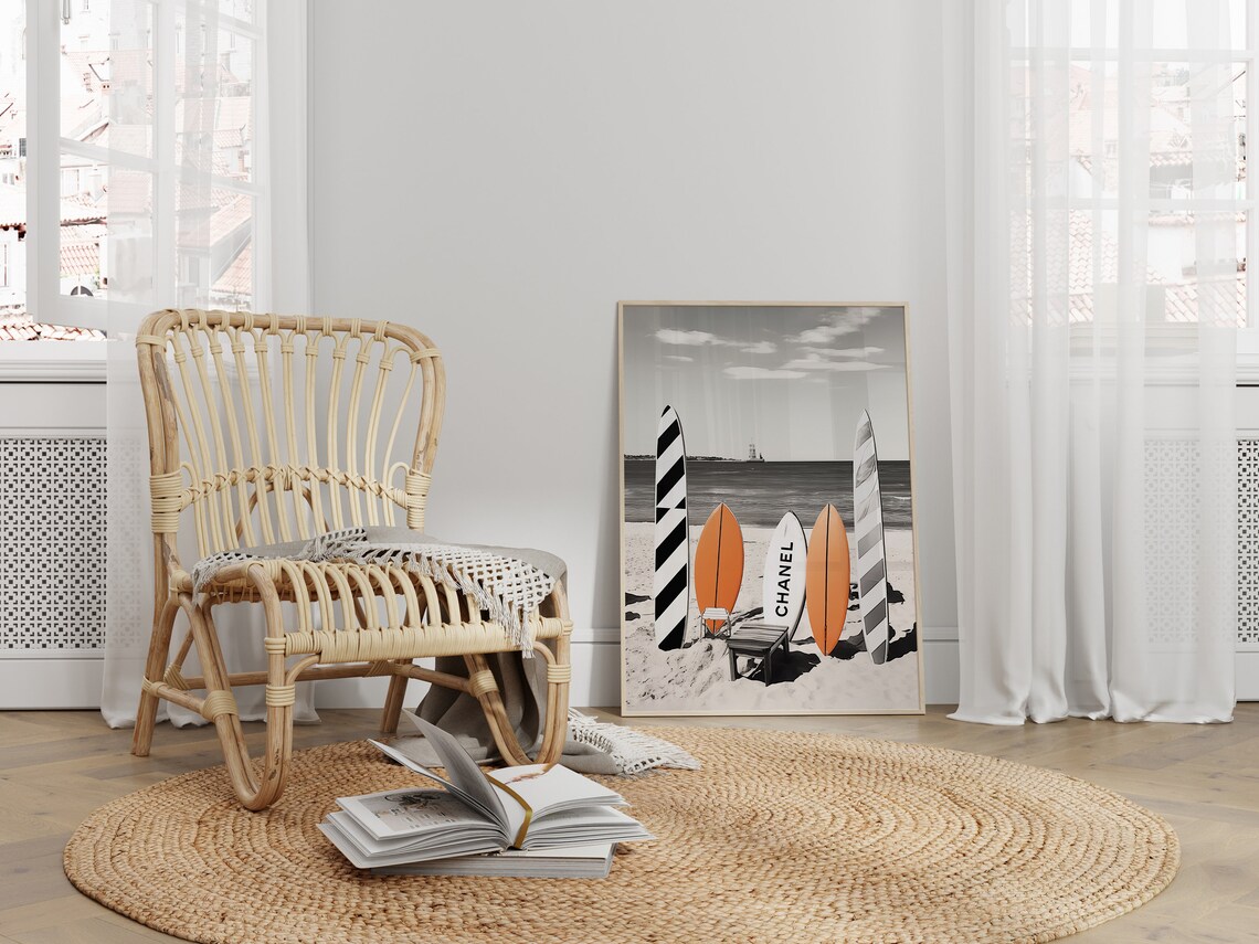 Chanel Style Surfboards Beach Fashion Photo Art Color Poster - Image 2