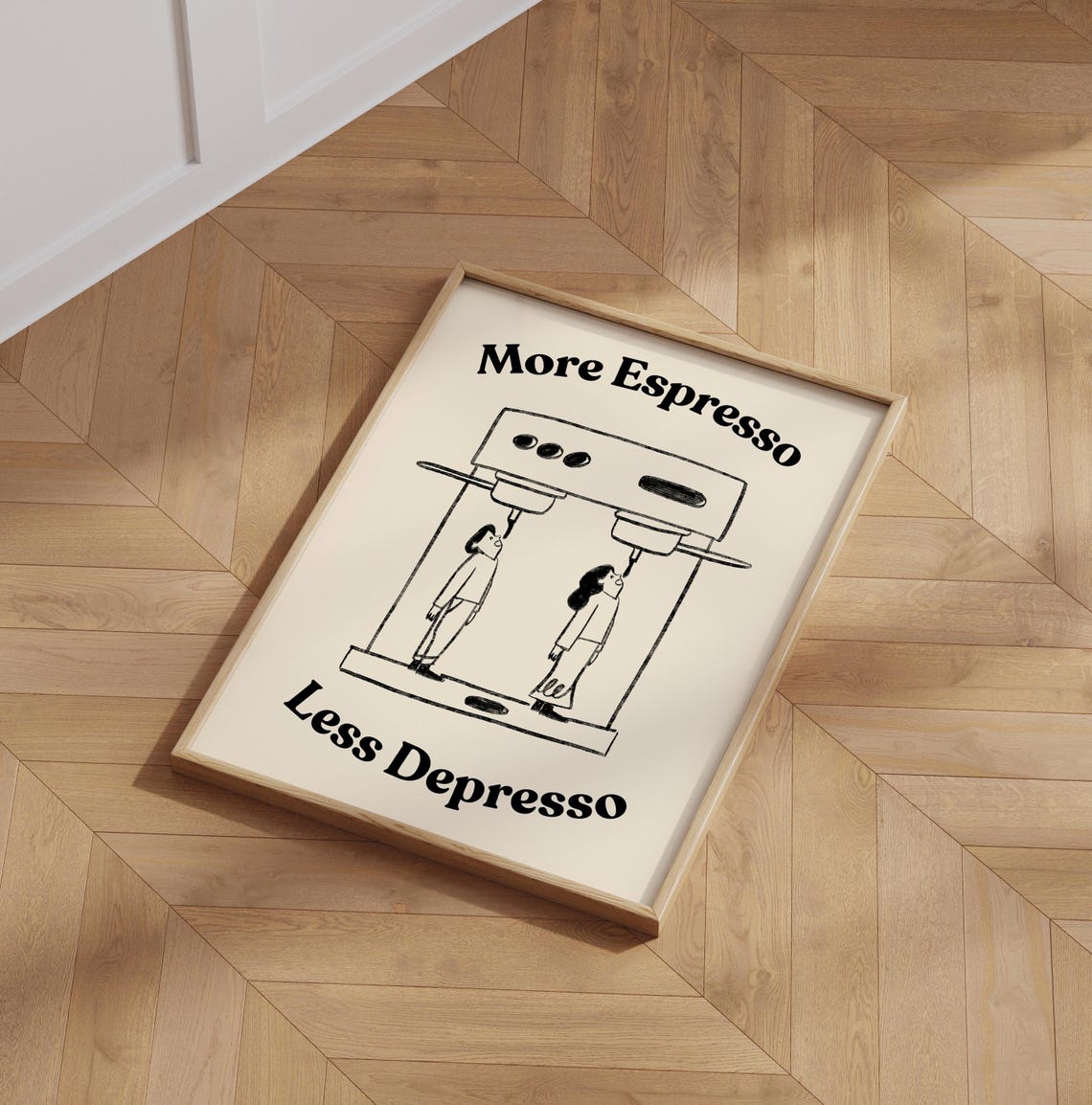 More Espresso Less Depresso Espresso Machine Humorous Kitchen Poster - Image 3