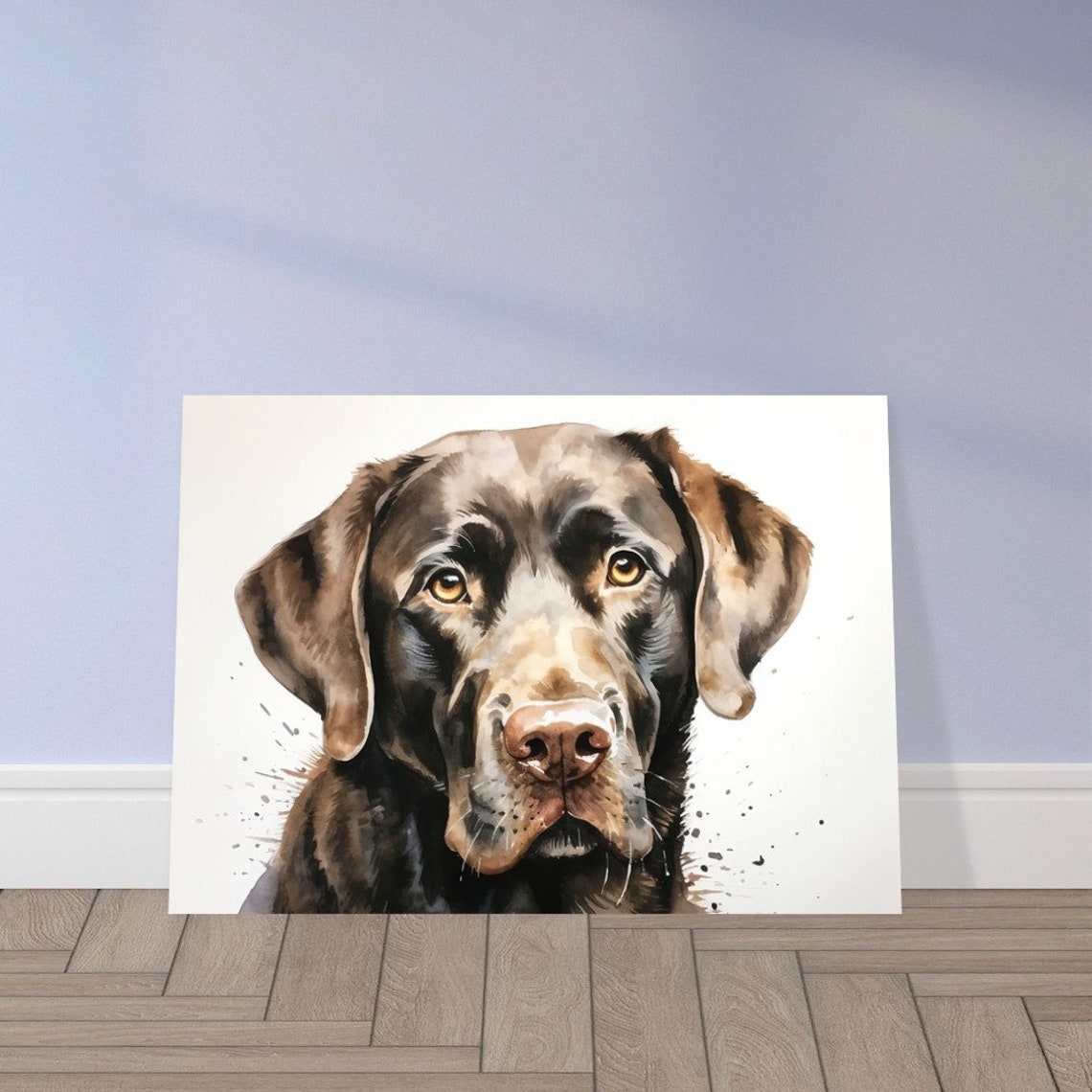 Soulful Chocolate Labrador Gaze Watercolour Loyal Dog Portrait Poster - Image 4