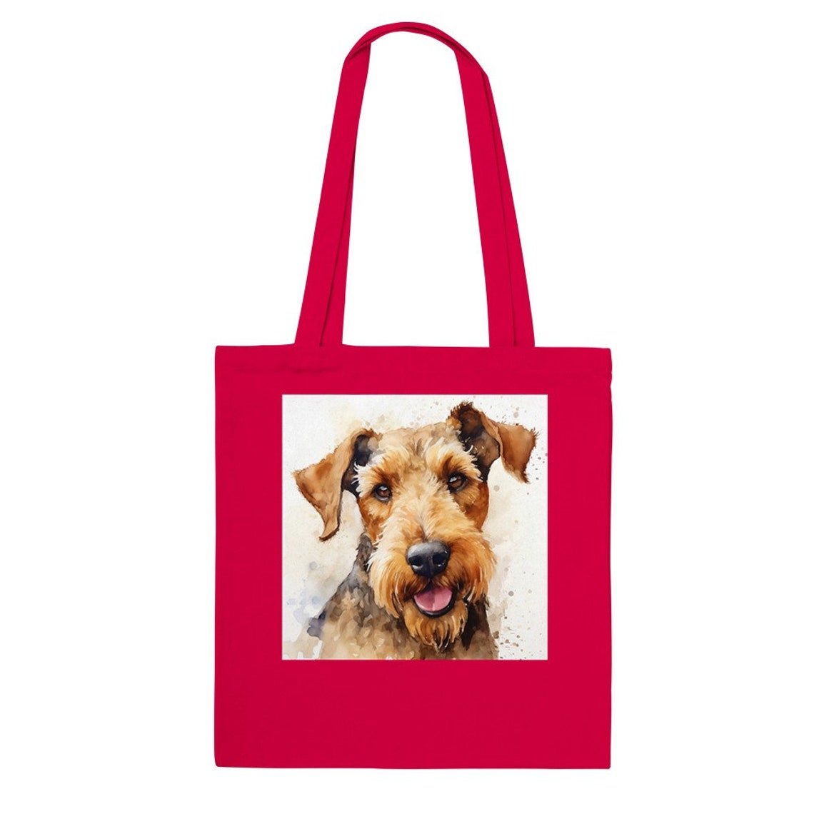 Cute Welsh Terrier Dog Print Design Canvas Tote Bag Gift Product - Image 3