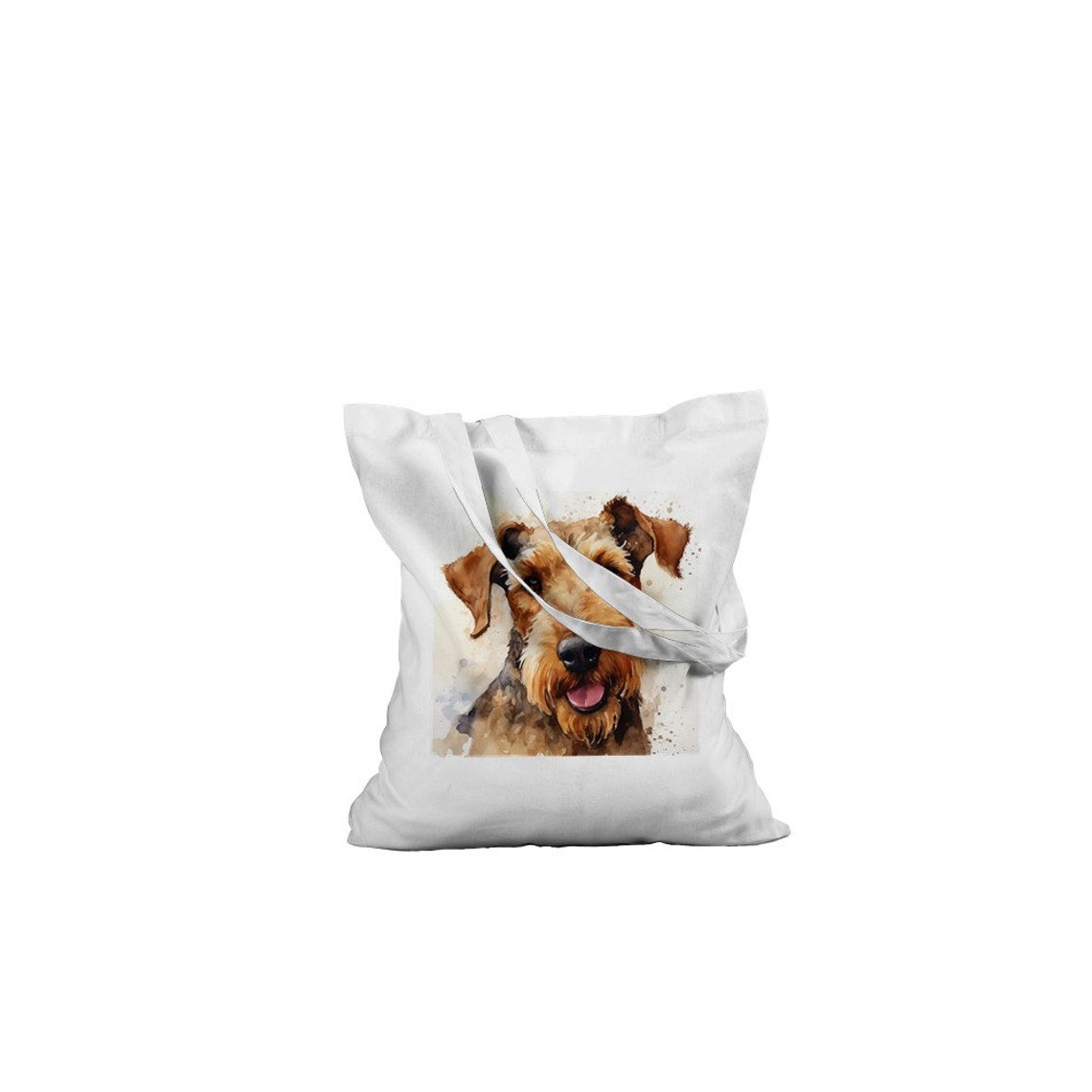 Cute Welsh Terrier Dog Print Design Canvas Tote Bag Gift Product - Image 4