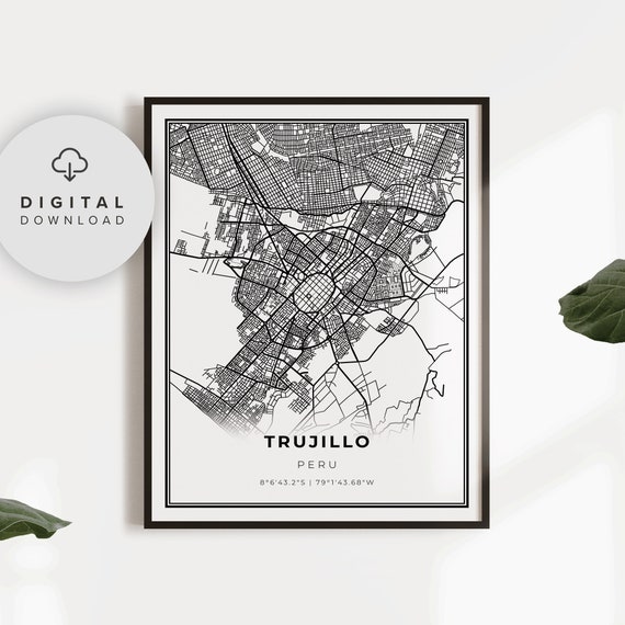 Trujillo Map Print Peru Art Poster La Libertad City Street Road Np595