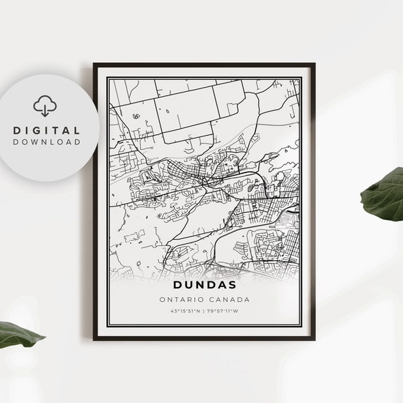 Dundas Map Print Ontario On Canada City Street Road Prints Posters For Sale Np489
