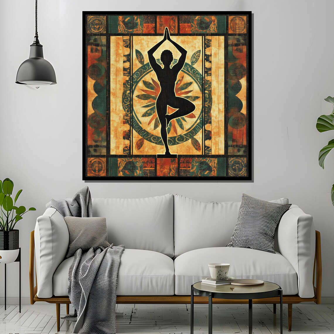 Vintage Yoga Tree Pose Poster, Zen Silhouette - Image 2