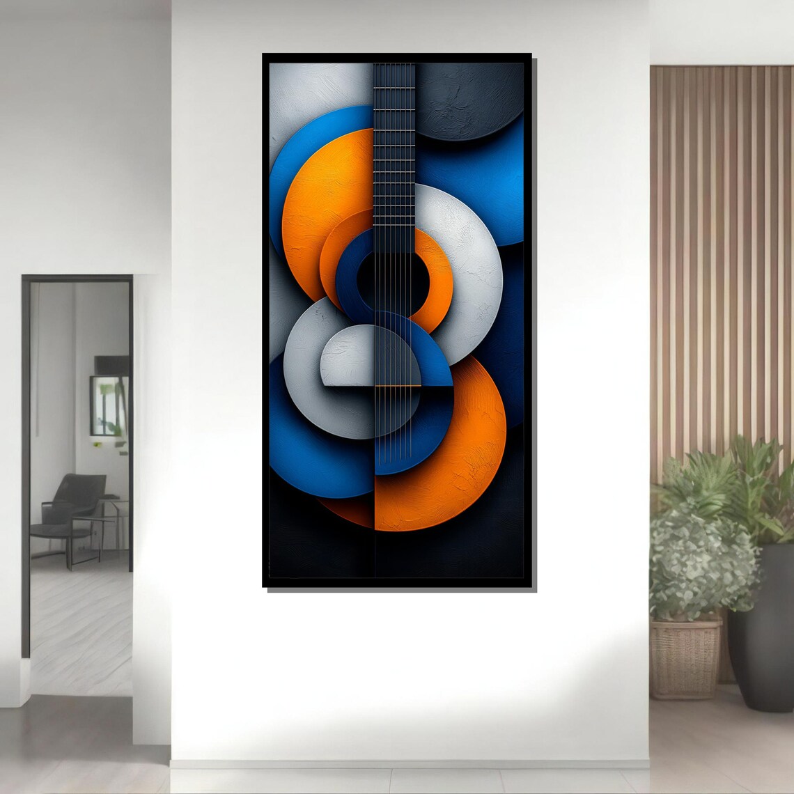 Abstract Guitar Art Print, Modern Music Decor - Image 2