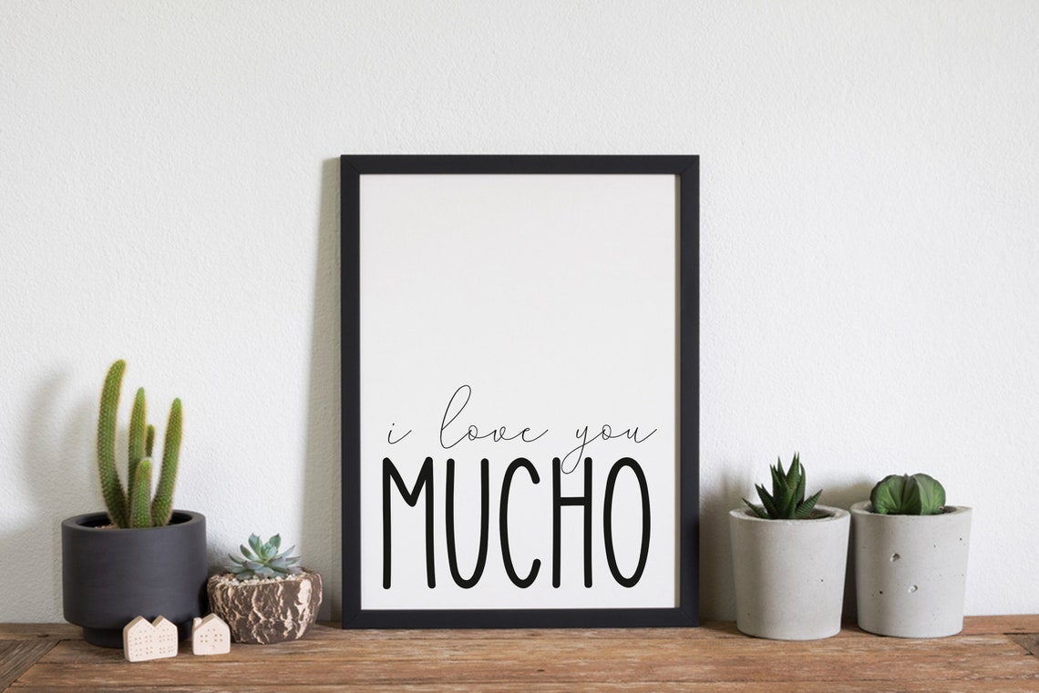 I Love You Mucho Script Typography Minimalist Valentine Gift Poster - Image 2