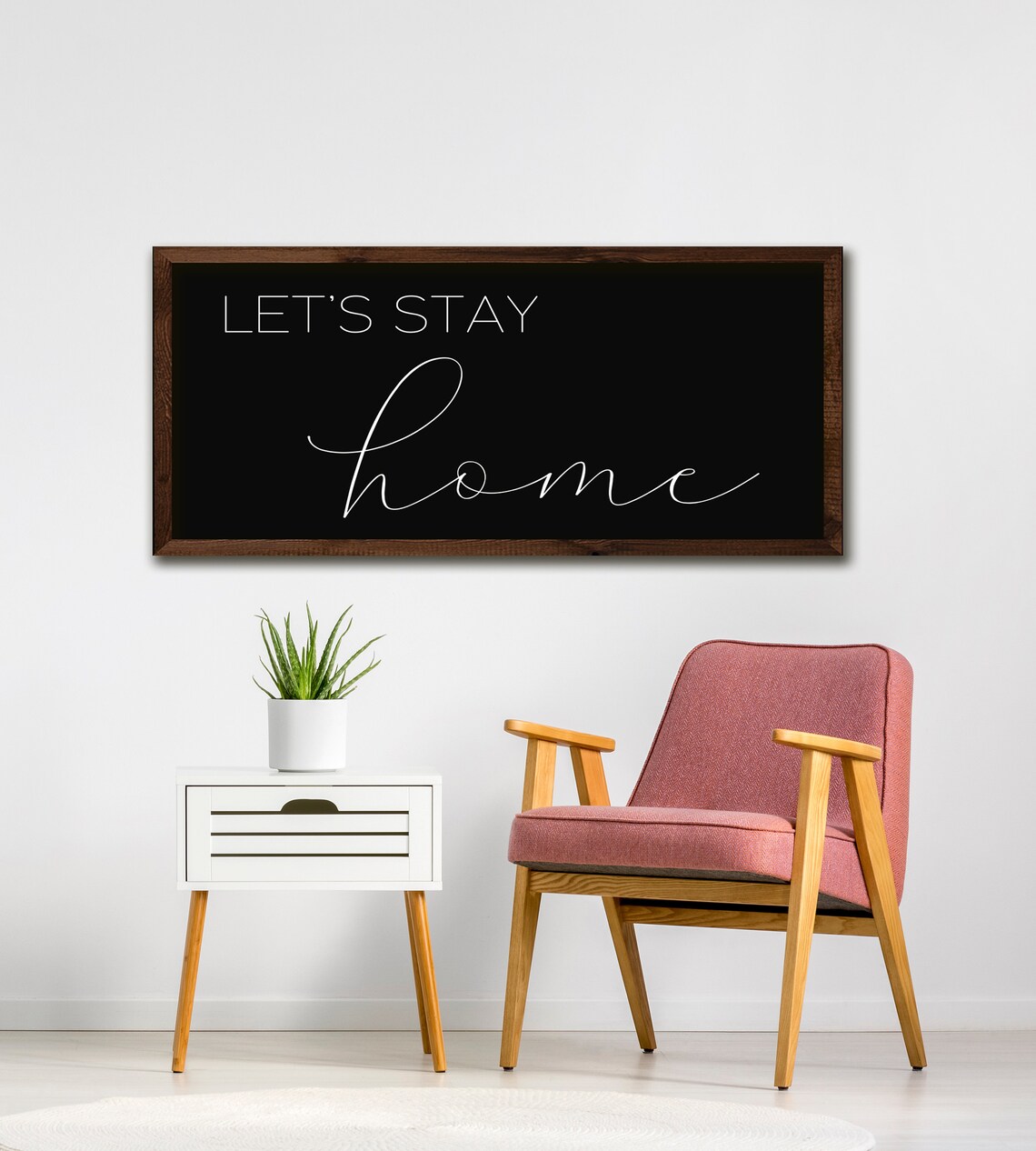 Lets Stay Home Living Room Sign Art Print - Image 2