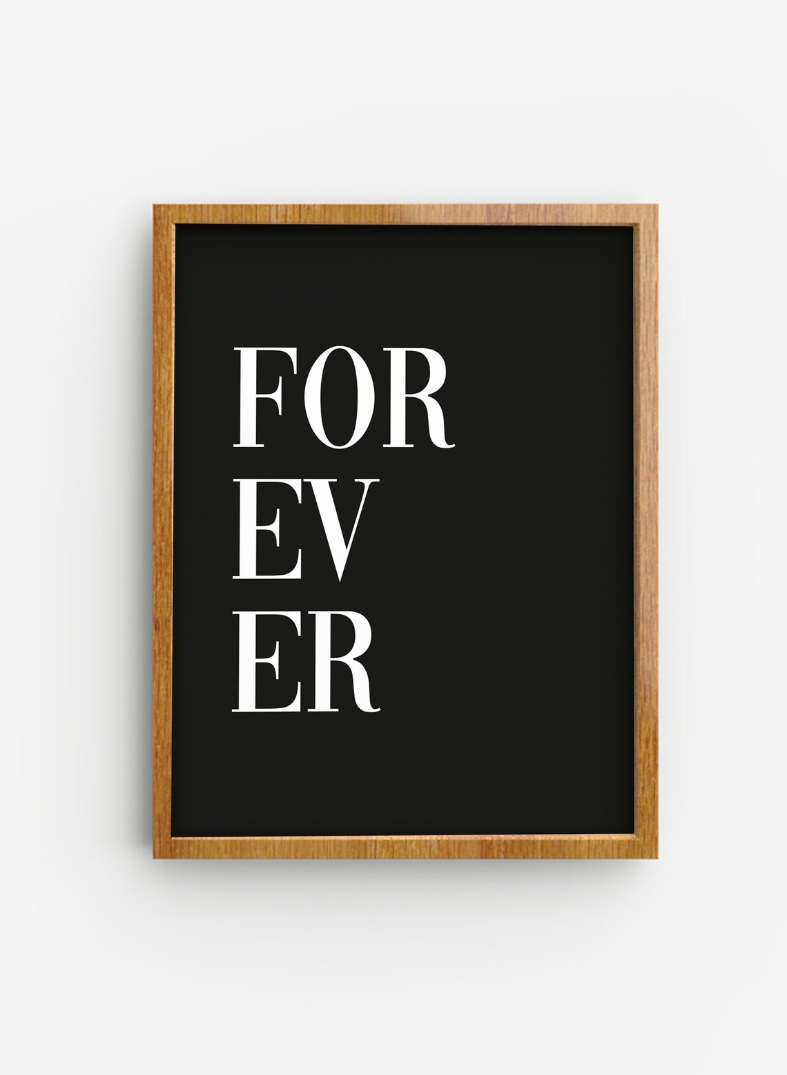 Forever Minimalist Stacked Typography White on Black Quote Poster - Image 2