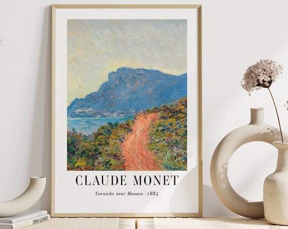 Claude Monet Wall Art Road Print Landscape Print Wall Art Monet Poster Oil Painting Vintage Art