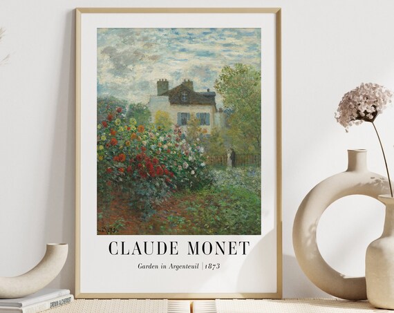 Claude Monet Garden in Argenteuil 1873 Blooming Flower Garden Poster
