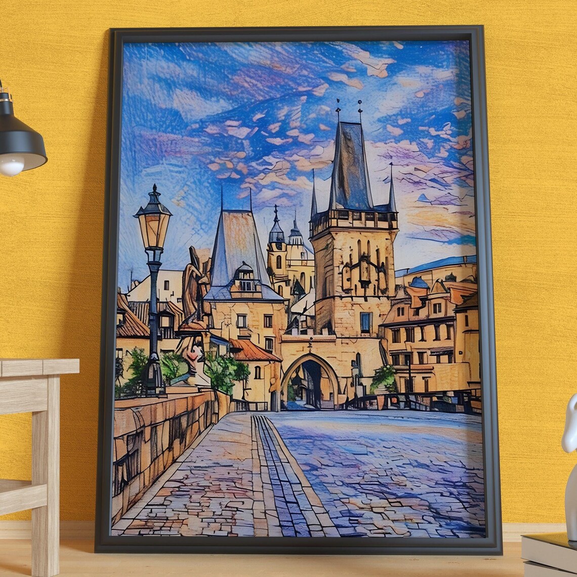 Prague Charles Bridge, Historic Architecture Poster