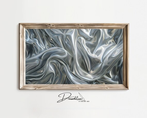 Silver Frame Tv Art Silver Abstract 3d Frame Tv Art Textured Frame Tv Art Grey Frame Tv Art Silver Waves Frame Tv Art