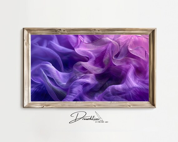 Purple Frame Tv Art Purple Abstract 3d Frame Tv Art Textured Frame Tv Art Purple Frame Tv Art Purple Waves Frame Tv Art