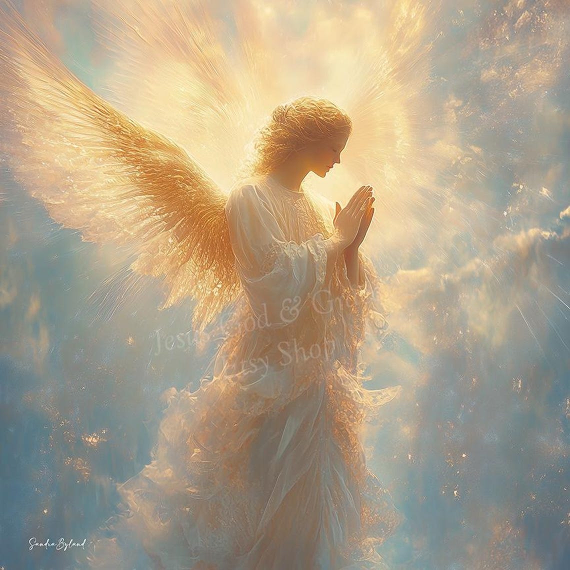 Guardian Angel Art Print, Christian Prayer