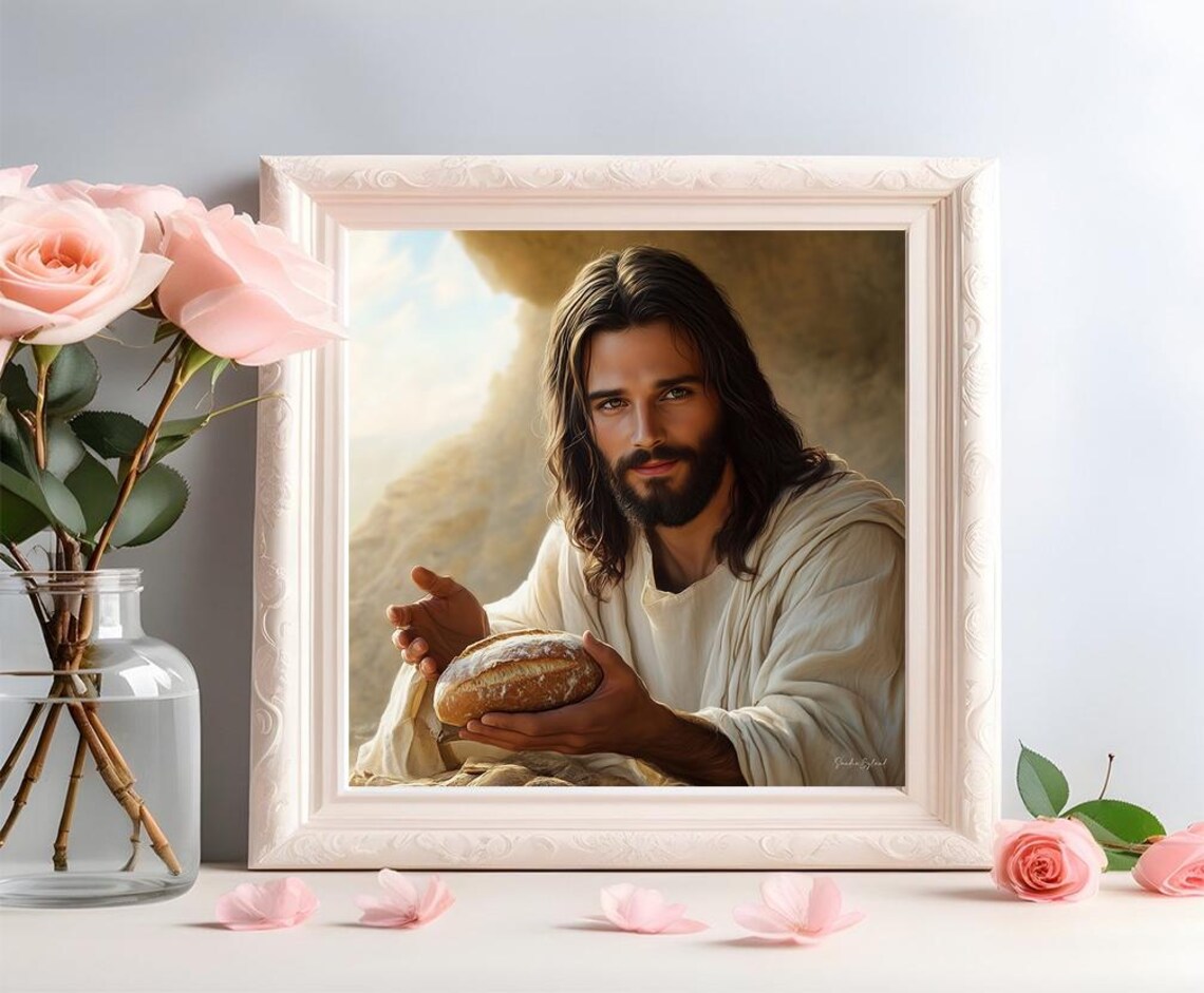 Jesus Bread Of Life Portrait, Christian Home Decor - Image 5