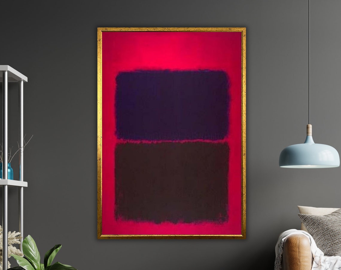 Red Navy Brown Abstract Color Field Rothko Inspired Modern Art Poster