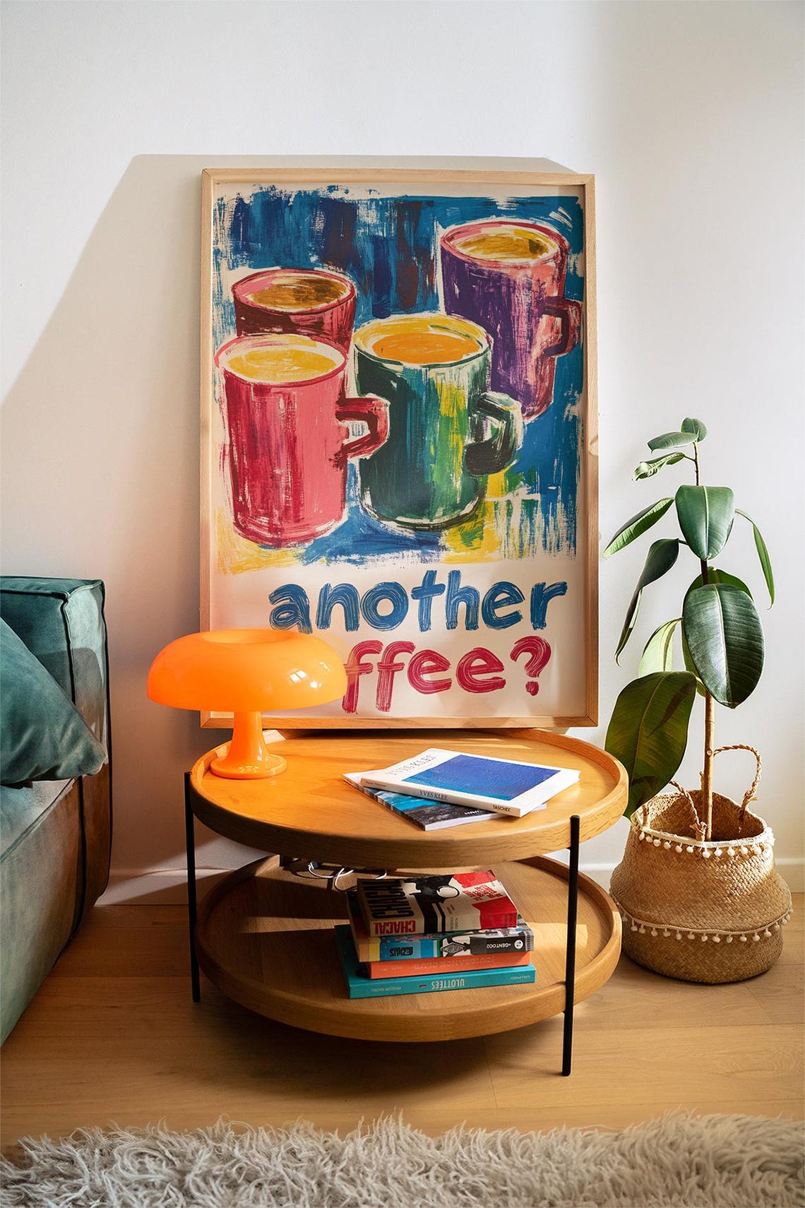 Another Coffee Painted Colourful Mugs Kitchen Trendy Wall Poster - Image 3
