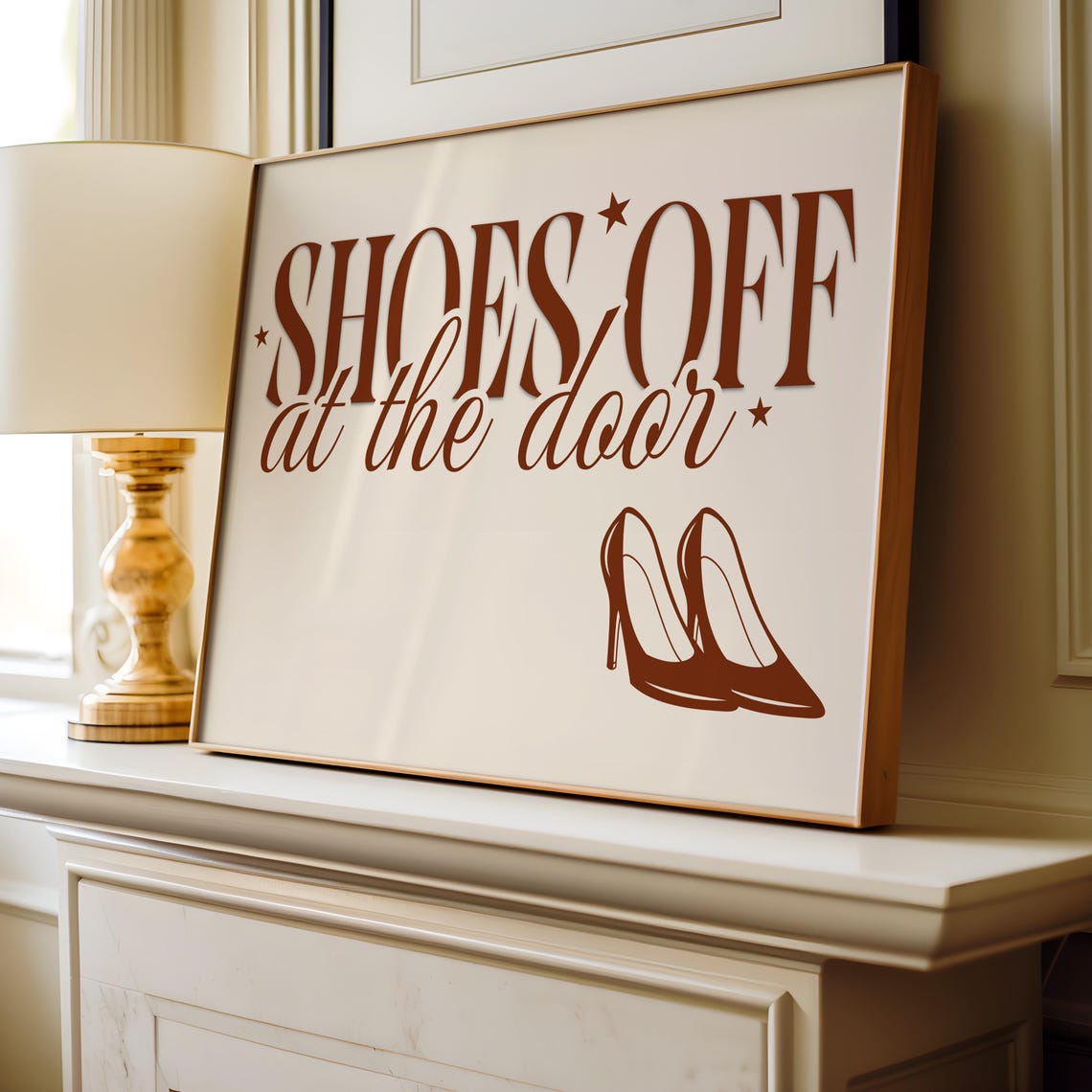 Shoes Off At The Door Mid-Century Retro Poster - Image 2