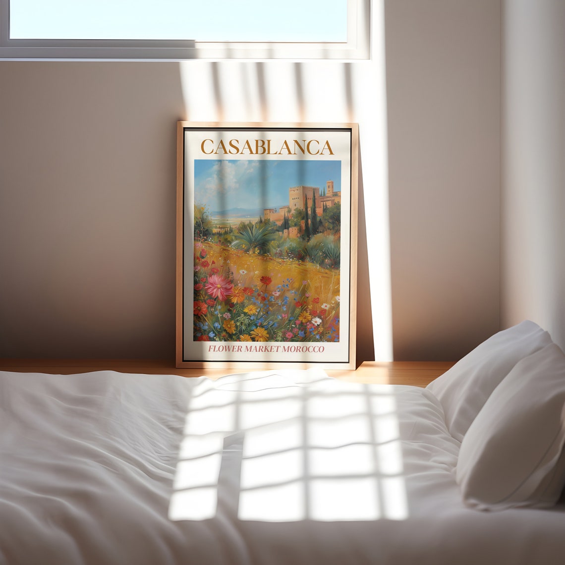 Flower Market Print Casablanca Morocco Beautiful Flower Meadow Fields Flower Market Timeless Art Colourful Floral Poster Home Travel Art - Image 2