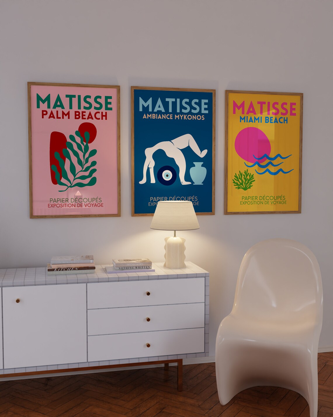 Palm Beach Matisse-Style Bright Travel Poster - Image 3
