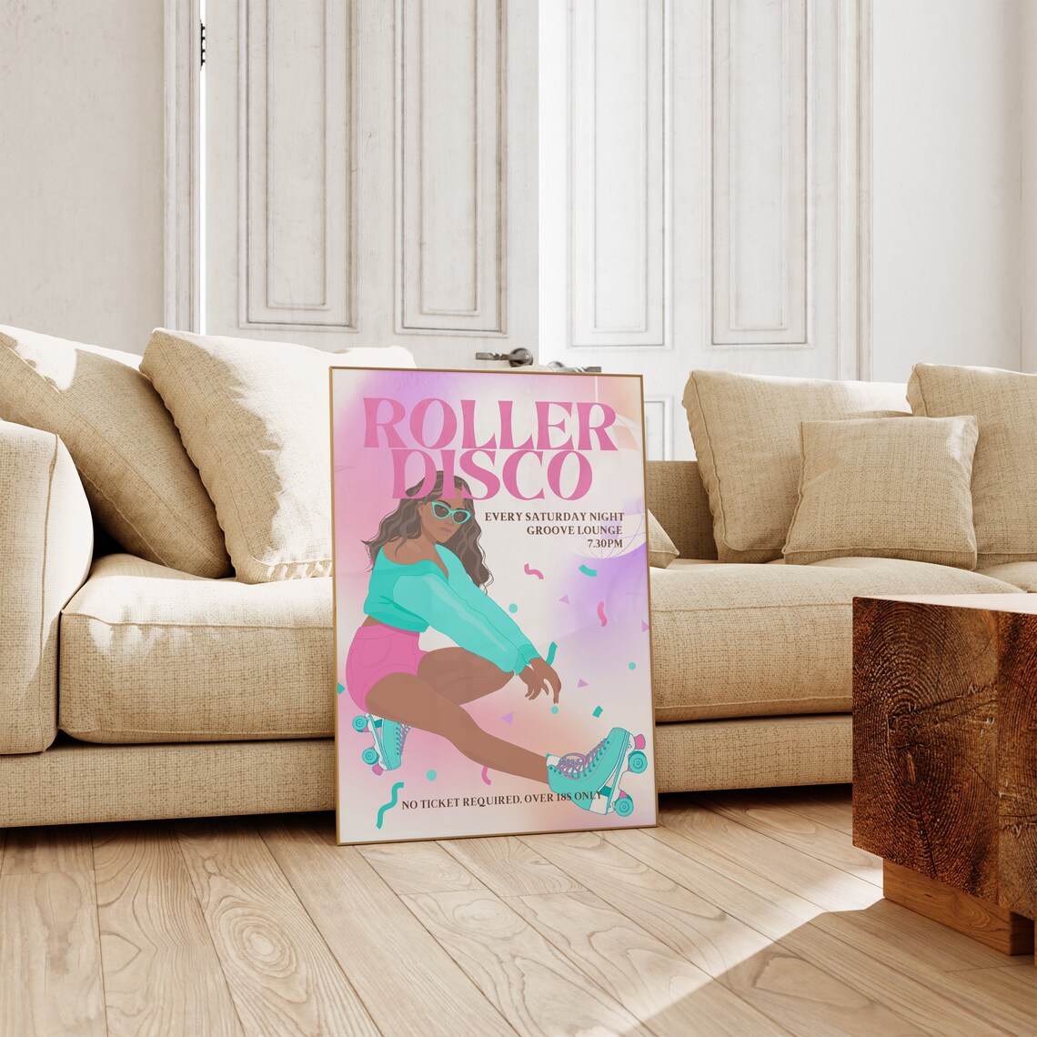 Roller Disco Print, 1980s Retro Music Poster - Image 2