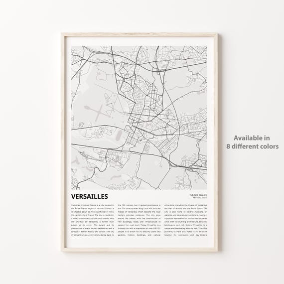 Versailles Minimalist City Map Wall Decor Yvelines France Poster