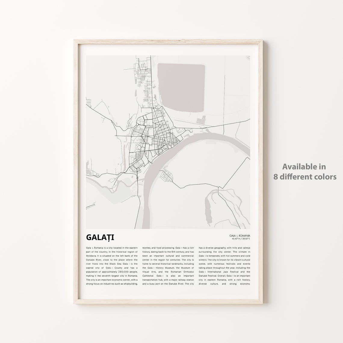 Galai Map Print Travel Wall Decor Art Housewarming Gift