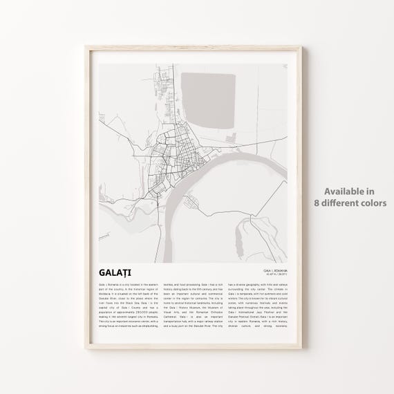 Galai Map Print Travel Wall Decor Art Housewarming Gift