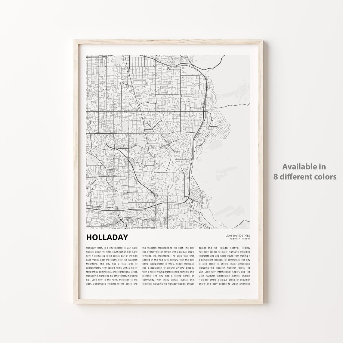 Holladay Map Print Travel Wall Decor Art Utah Housewarming Gift