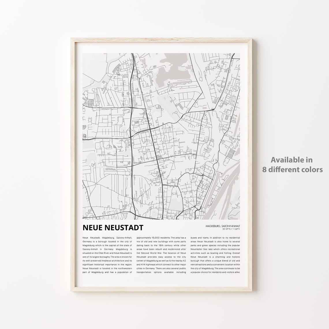 Neue Neustadt Magdeburg City Map Poster Minimalist Travel Decor