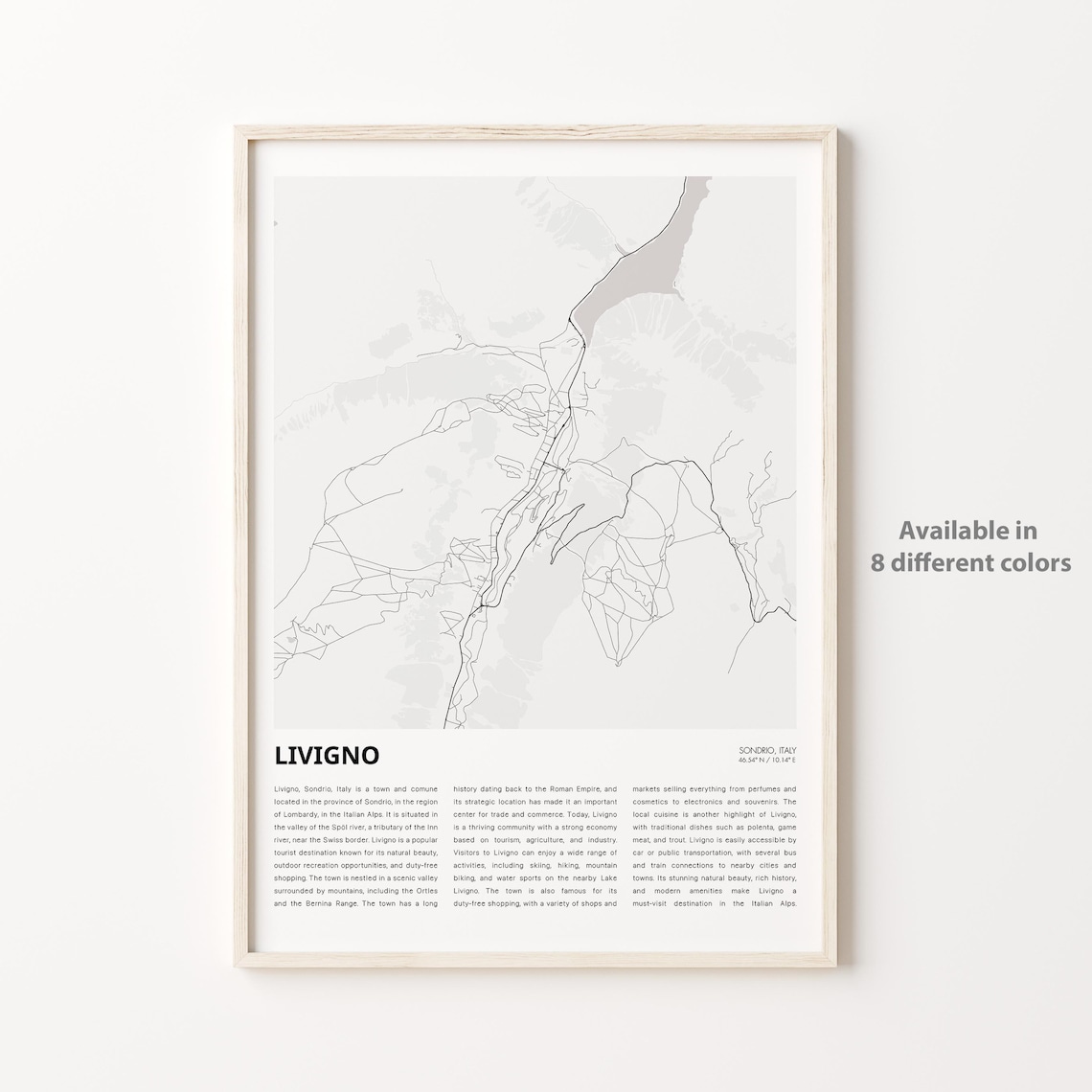 Livigno Italy Alpine Ski Town Minimalist City Map Travel Poster