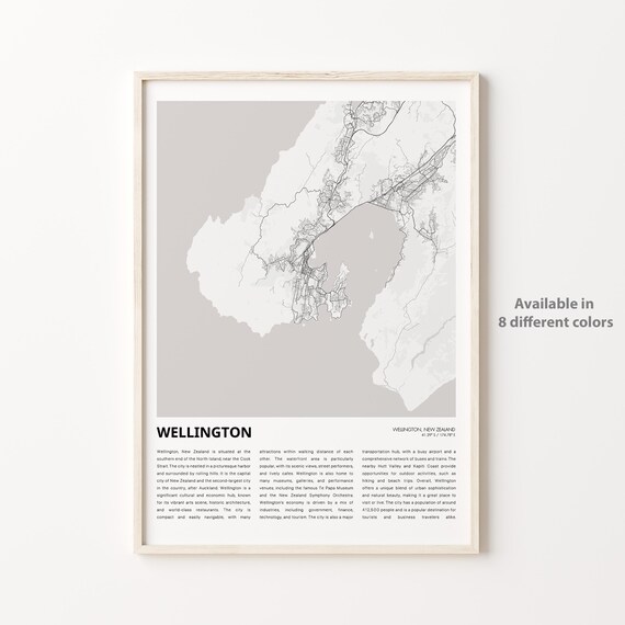 Wellington New Zealand City Street Map Minimalist Travel Art Poster