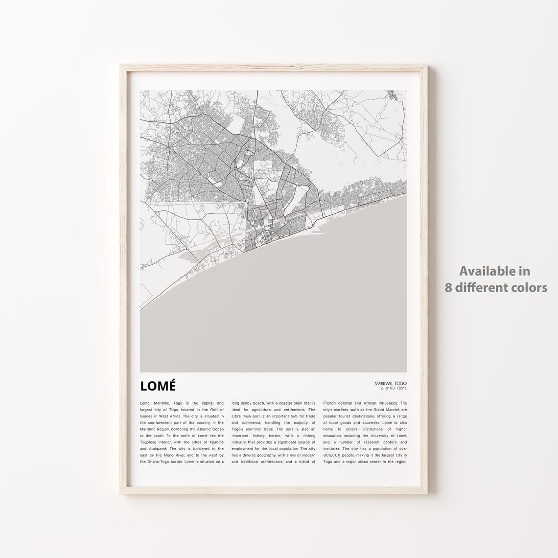Lom Map Print Travel Wall Decor Art Maritime Housewarming Gift