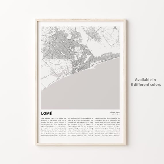 Lom Map Print Travel Wall Decor Art Maritime Housewarming Gift