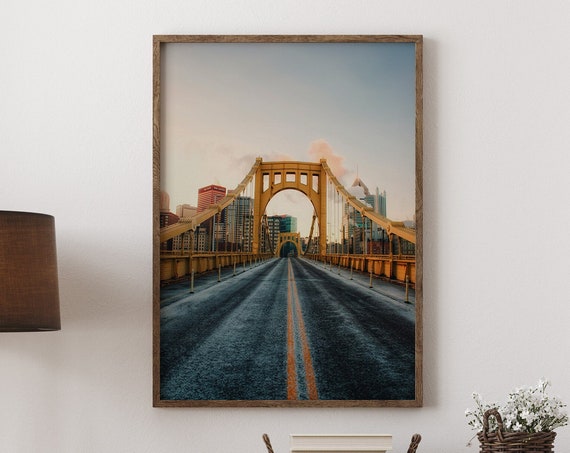 Pittsburgh Bridge Print Pennsylvania Cityscape Poster