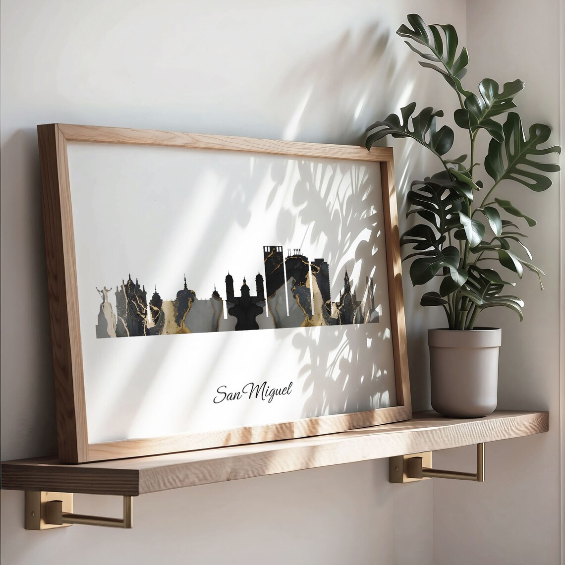 San Miguel Luxury Black Gold Marble City Skyline Silhouette Poster - Image 3