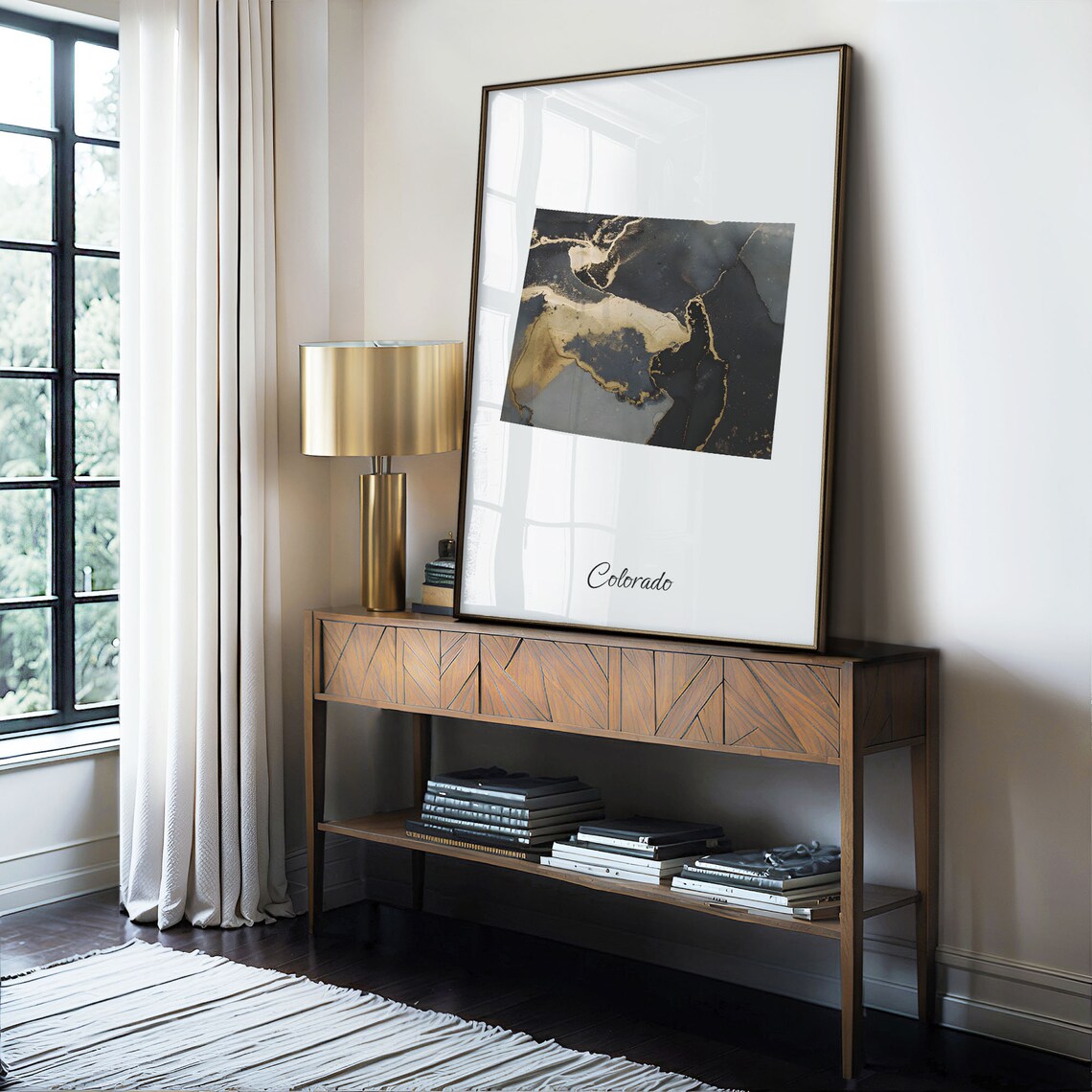 Colorado Black and Gold Marble State Map Silhouette Minimalist Poster - Image 4