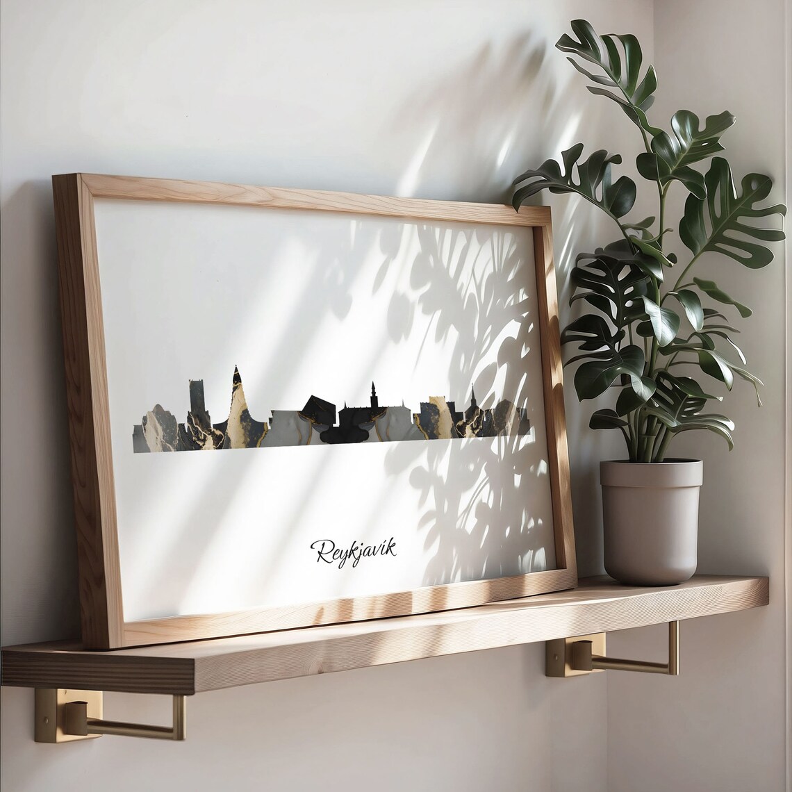 Reykjavik Black Marble Skyline Iceland City Poster Modern Cityscape Art - Image 3