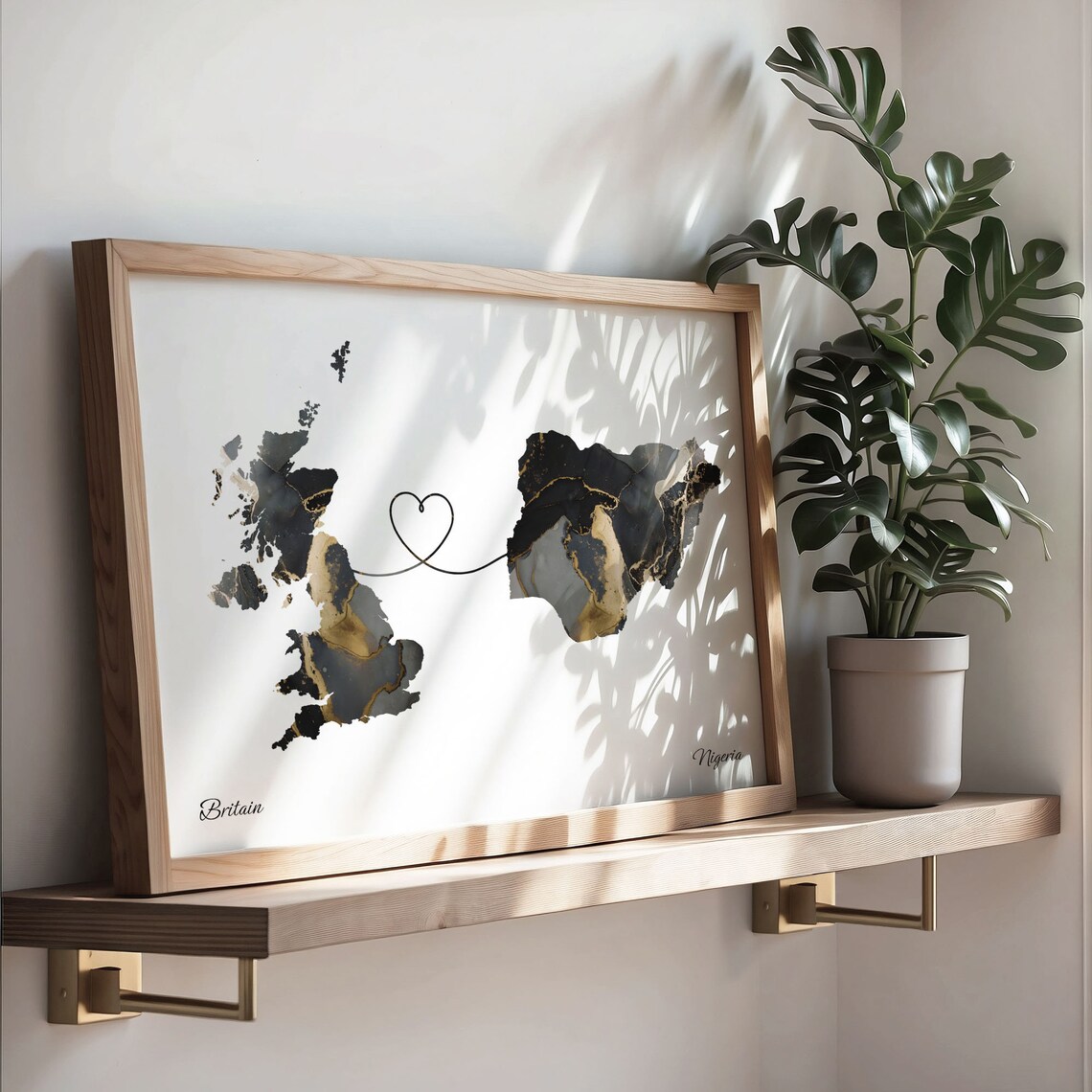 Britain To Nigeria Map Poster, Travel Art Print - Image 3