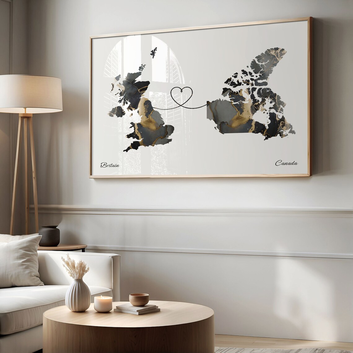 Britain To Canada Map Poster, UK Wall Art - Image 2