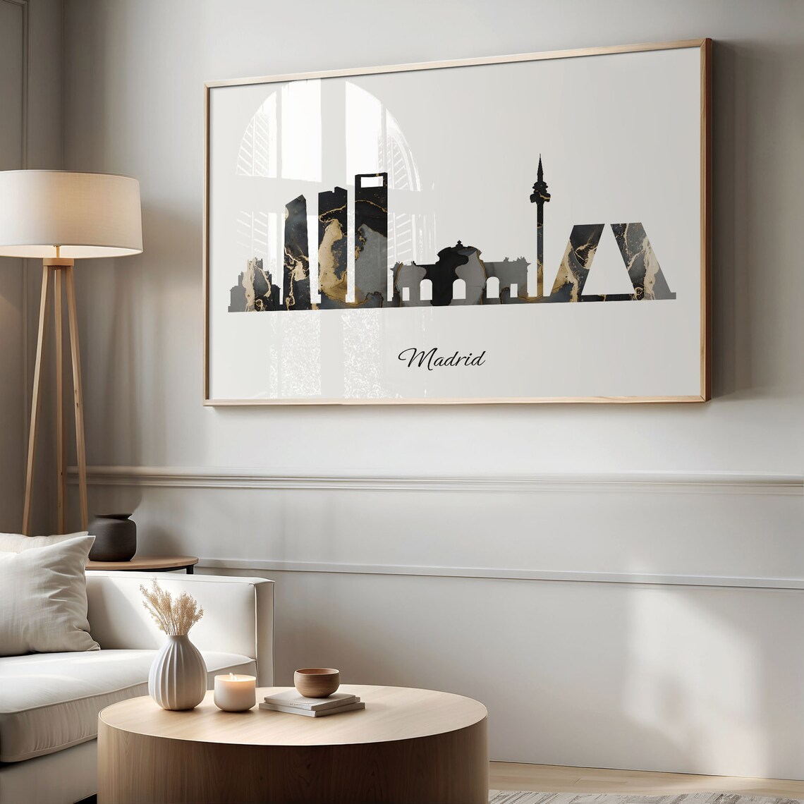 Madrid Black Gold Marble Skyline Spain Cityscape Travel Gift Poster - Image 2